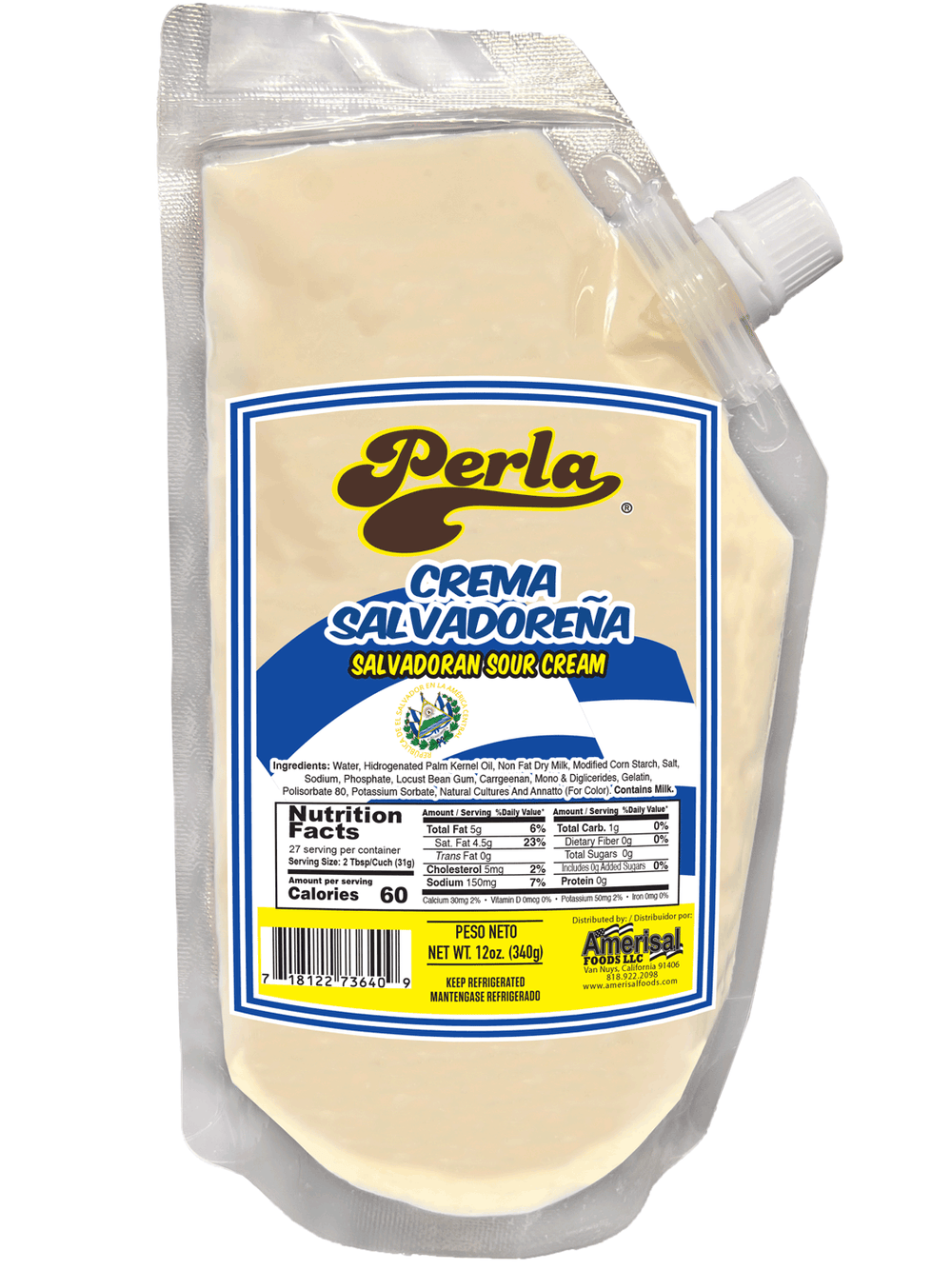 Perla Crema Salvadorena (Salvadoran Cream) 12oz – Amerisal Foods LLC
