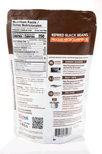 Perla Refried Black Beans (Frijoles Negros Refritos Salvadoreño) Single Pouch, 28 oz