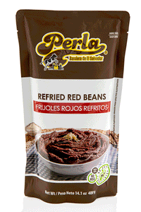 Perla Refried Red Beans (Frijoles Rojos Refritos) Single Pouch, 14 oz