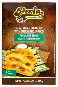 Perla Riguas Salvadoreñas de Elote con Loroco y Queso  (Salvadoran Corn Cake with Loroco and Cheese) 12 oz