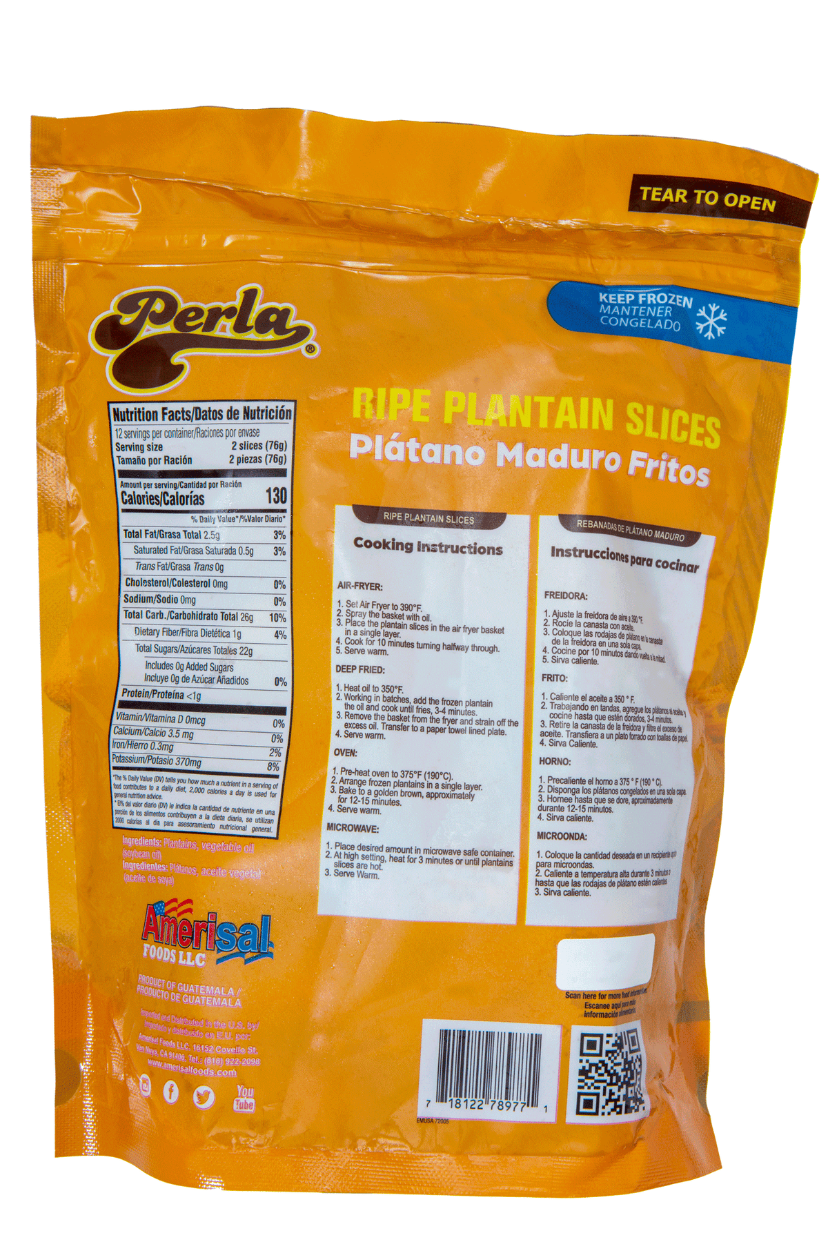 Perla Platano Maduro Fritos ( Ripe Plantain Slices ) 2 LB