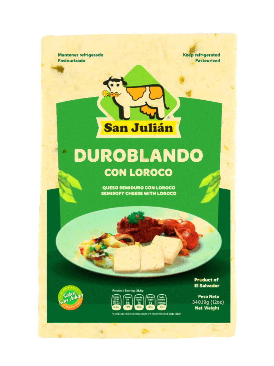 San Julian Queso Duro Blando con Loroco (Semi Soft Cheese with Loroco)